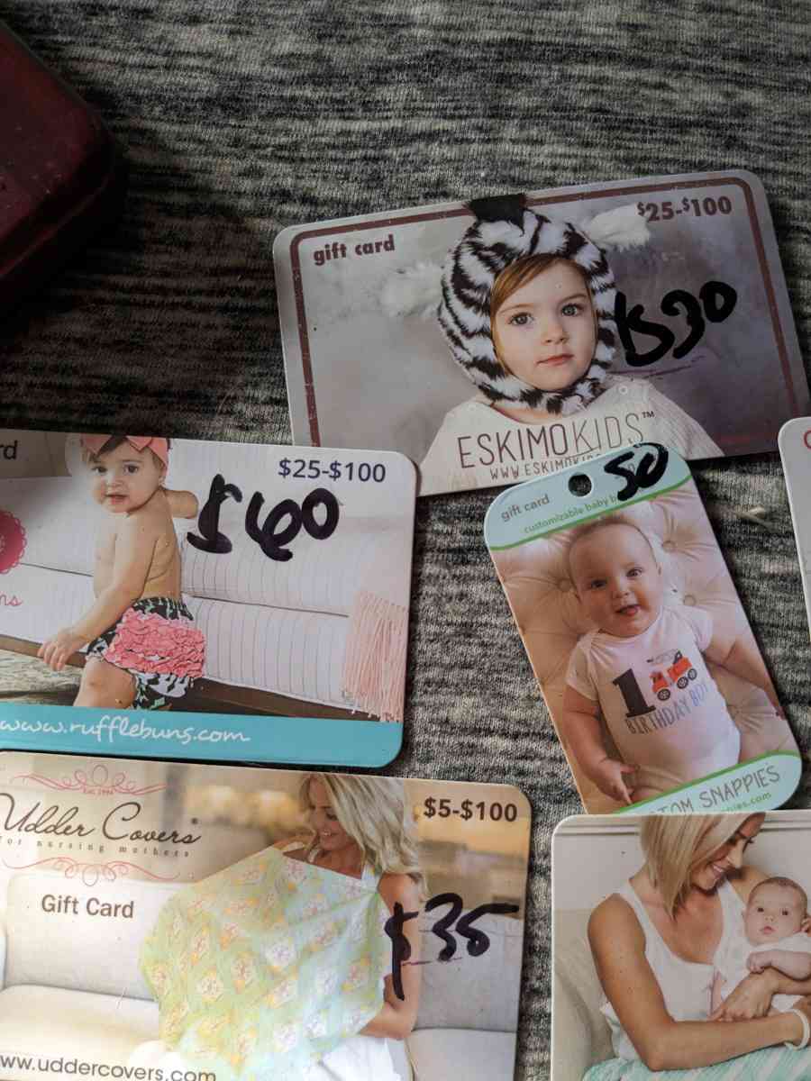 BABY GIFT CARDS FULLY LOADED NEVER USED