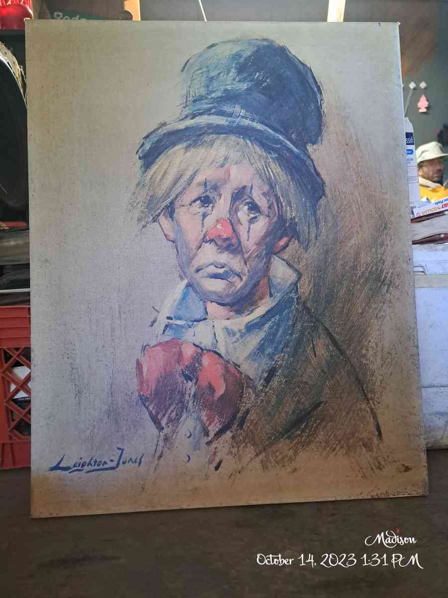 Clown painting by Leighton Jones