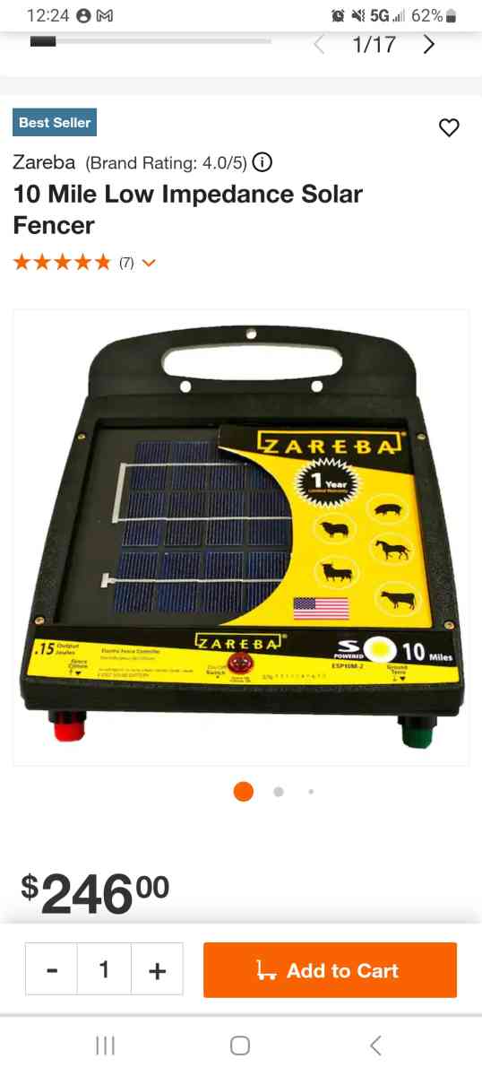 zareba 6 volt solar powered electric fence battery