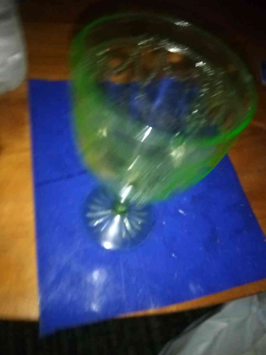 Uranium Glass CAMEO BALLERINA water or wine