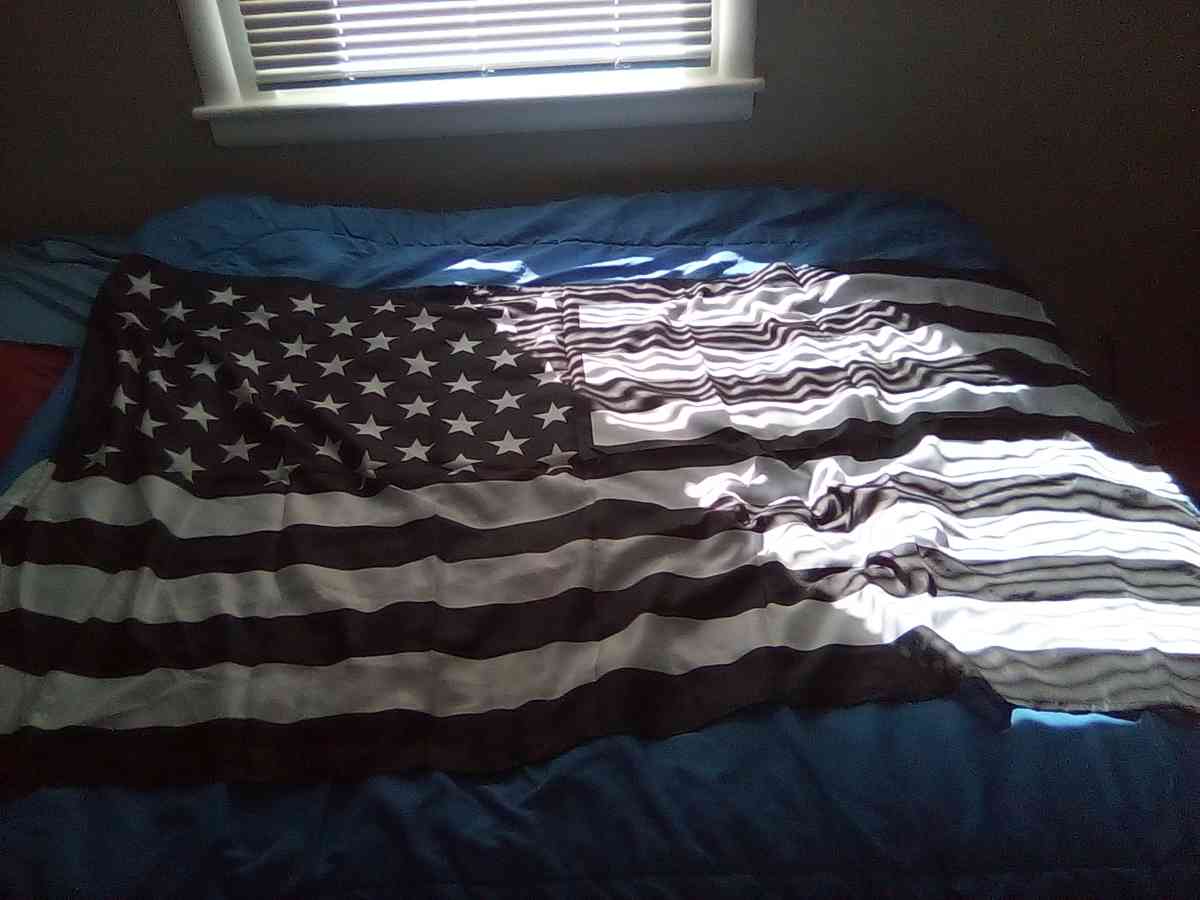 USA Flag Black White