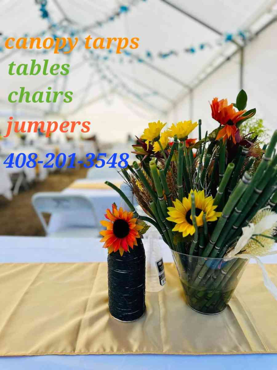 chairs tables jumpers canopy tarps portable restrooms for re