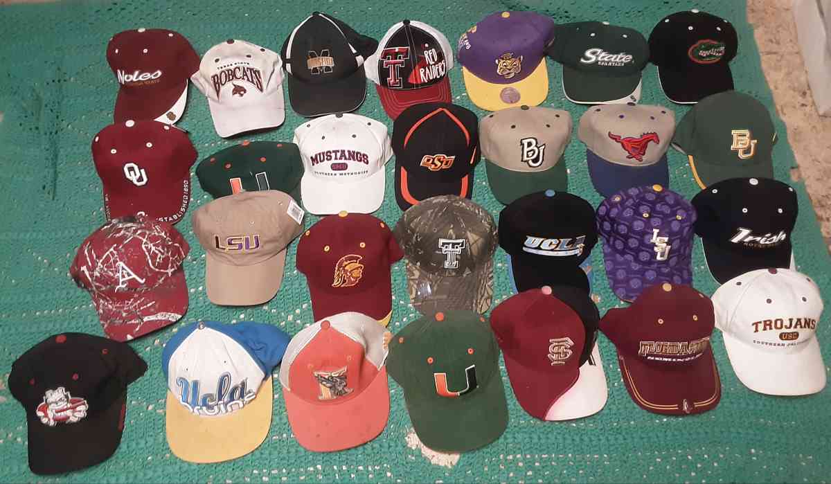 Collage Football hats and caps