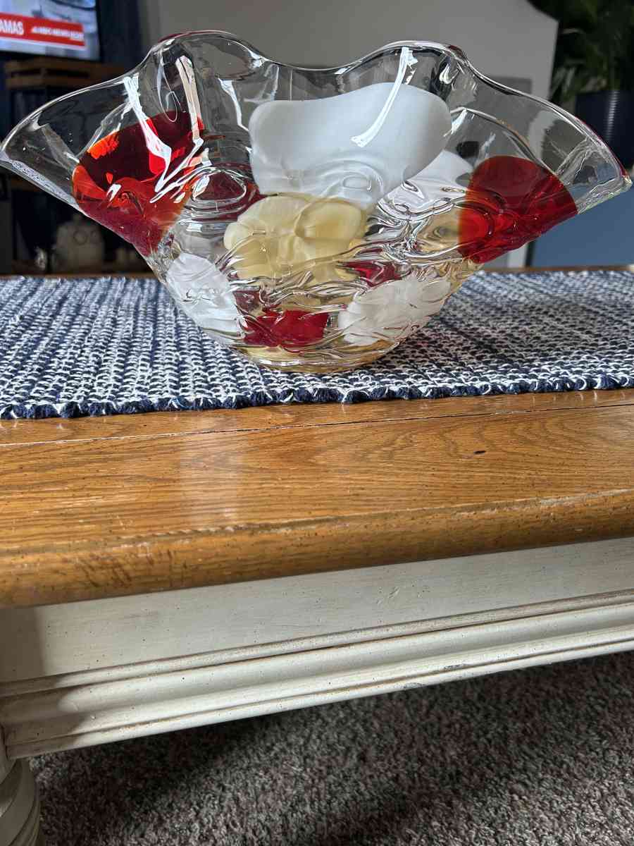 a decrative glass bowl