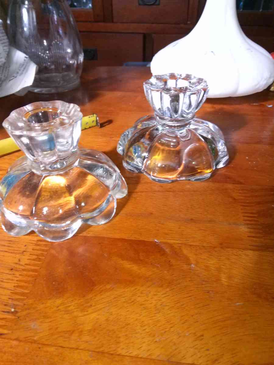 1930s Smith Glass Candle Holders