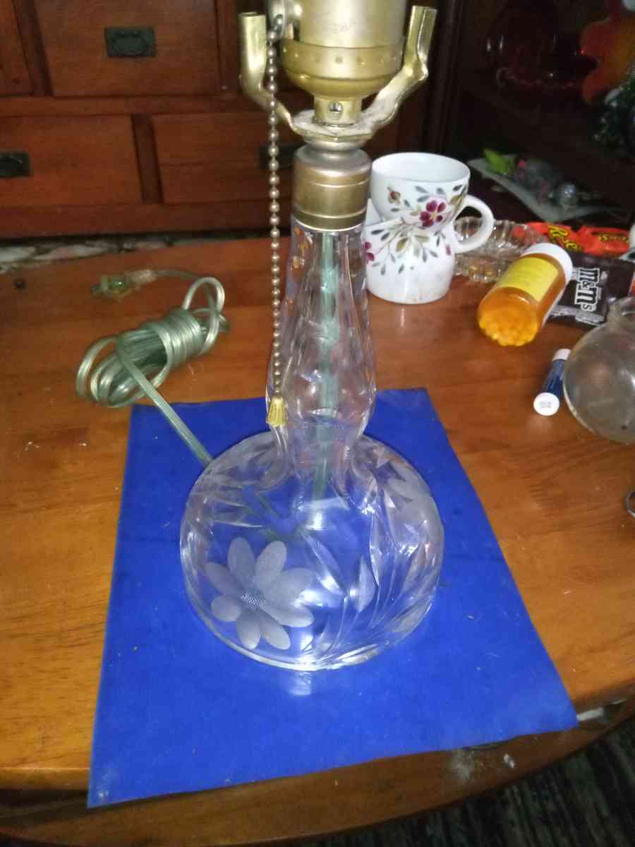 Victorian cut glass lamp