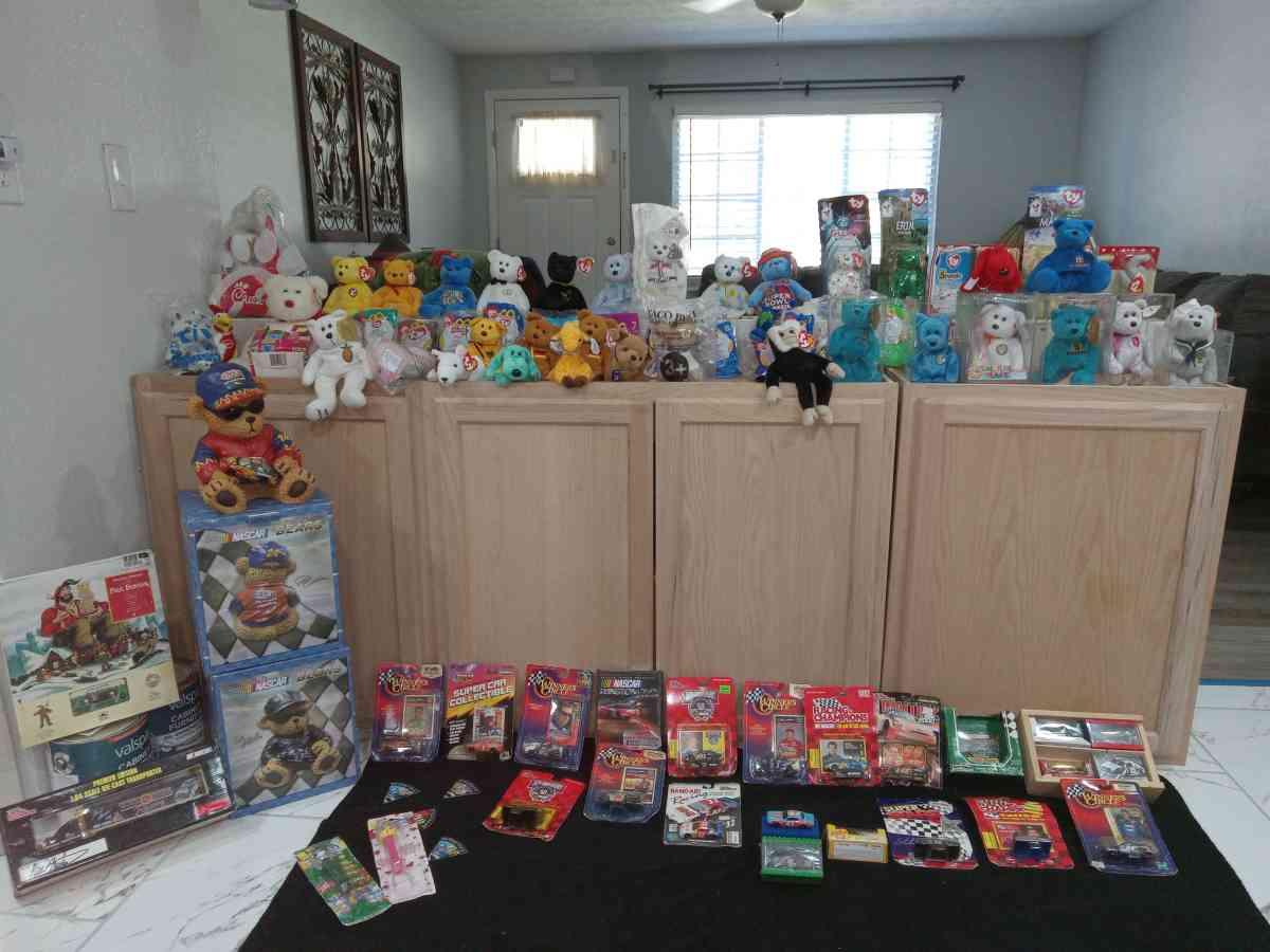 Beanie baby collection and NASCAR collection