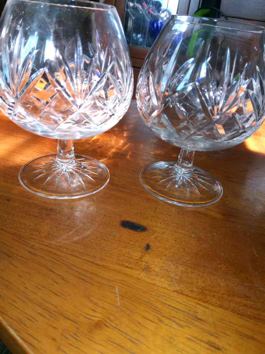 2 Crystal Brandy Snifters