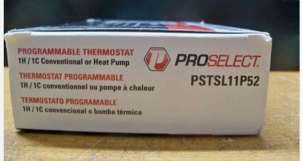 Proselect programmable thermostat 1 heat 1cool