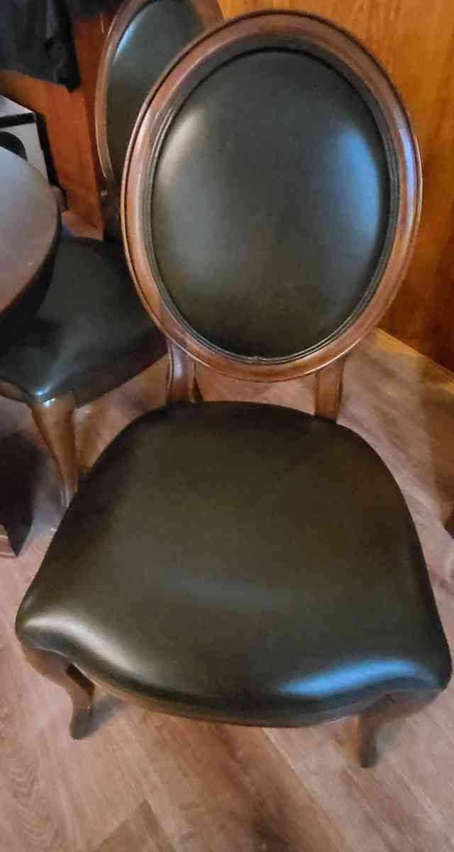 Thomasville Bogart Collection Black LEATHER Side Chairs