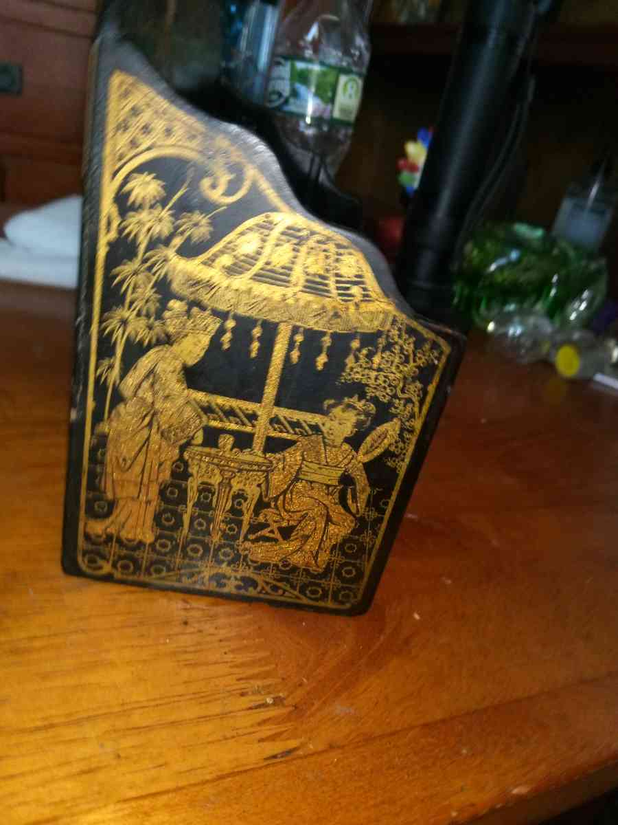 Early 1900s English Lacquer Letter Holder