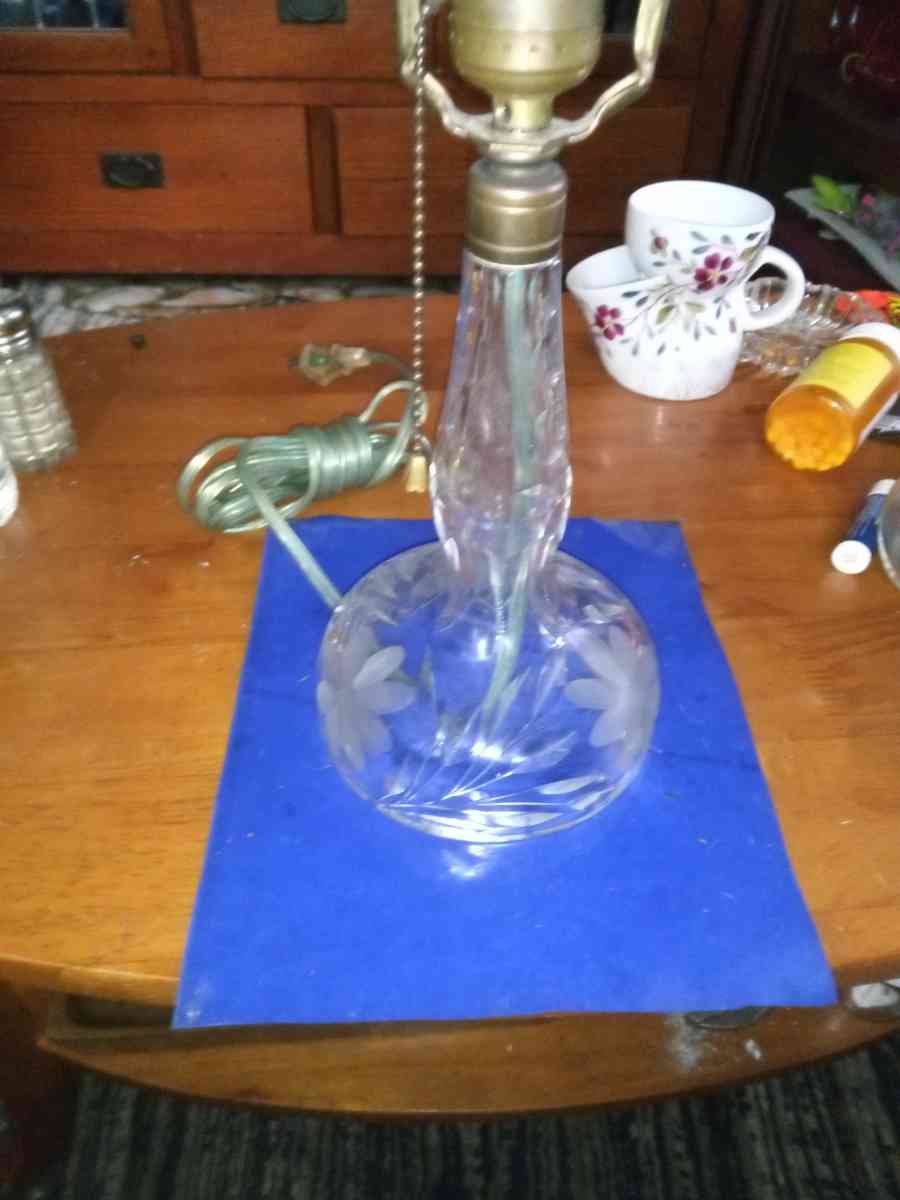 Victorian cut glass lamp