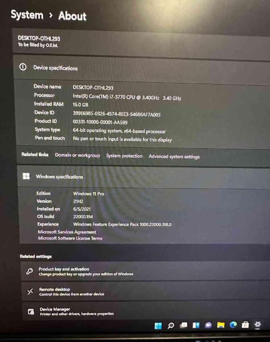 Gaming Pc  intel i7 3770  GTX 1060 6GB  RAM 16GB  SSD 1TB  W