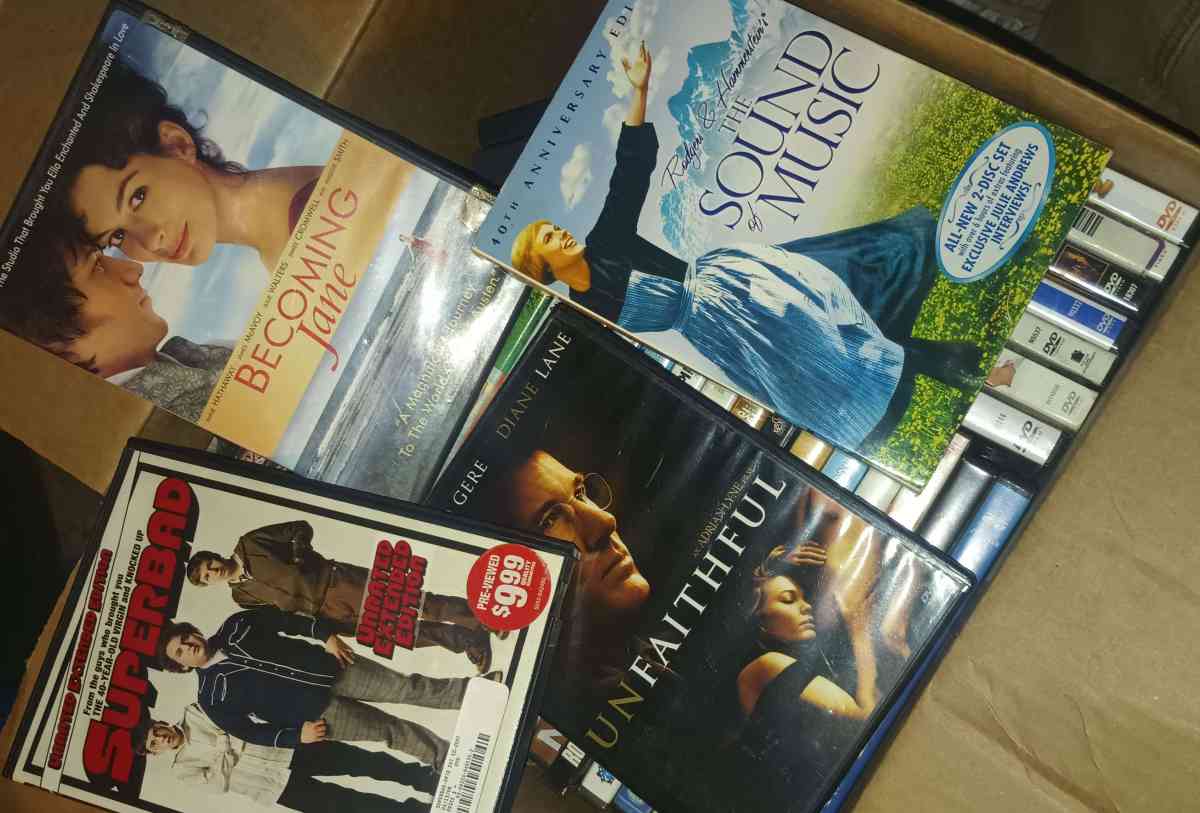 Box full of DVD movies