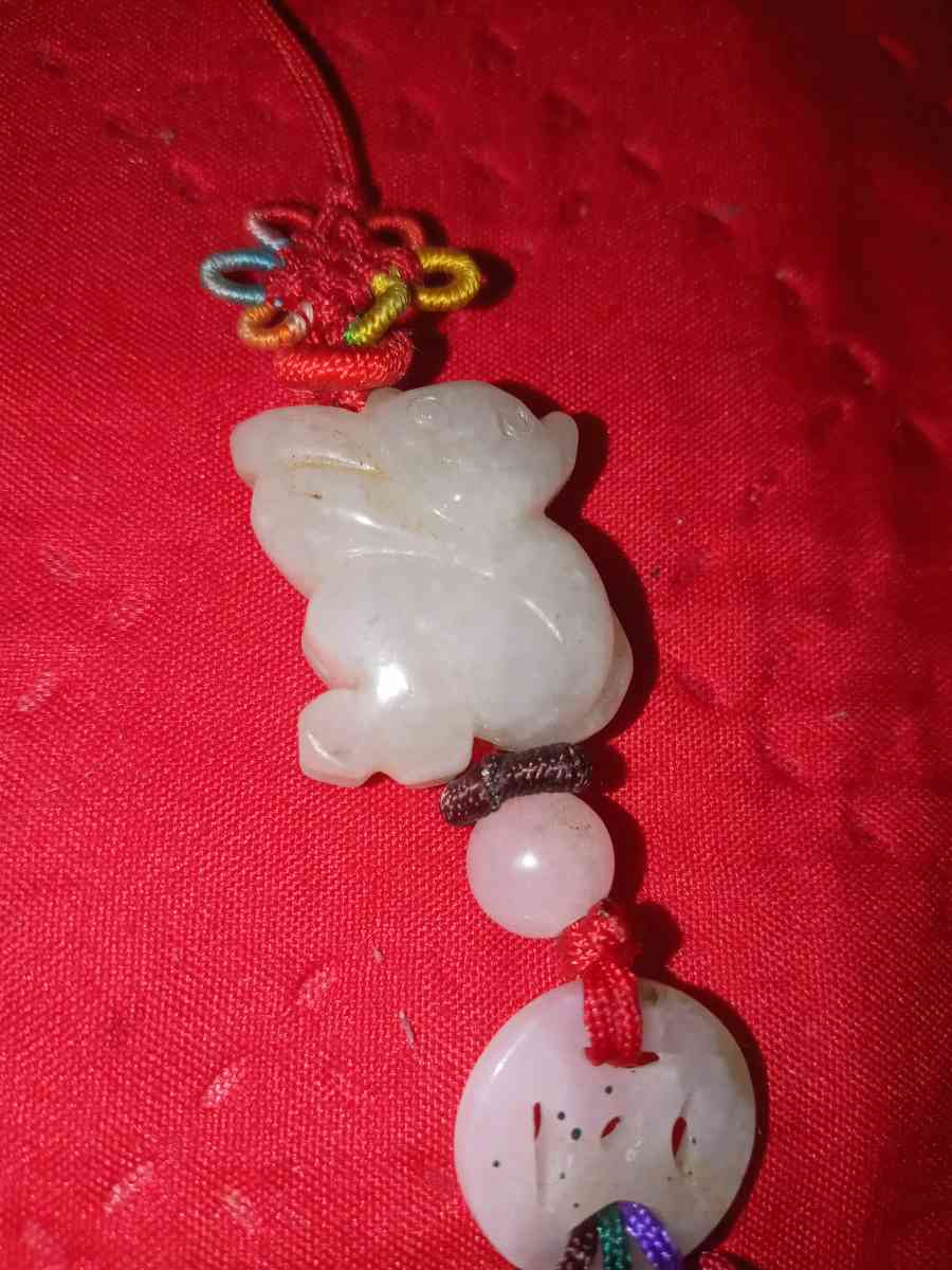 hand carved Jade lucky charm koala bear with extra Jade bead