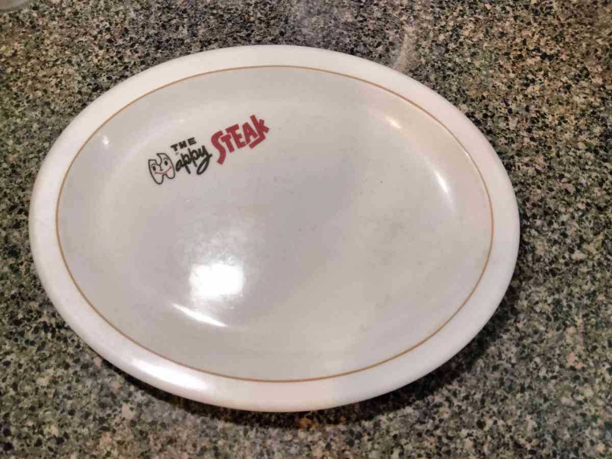 Homer Laughlin Happy Steak Oval Dinner Platter RARE