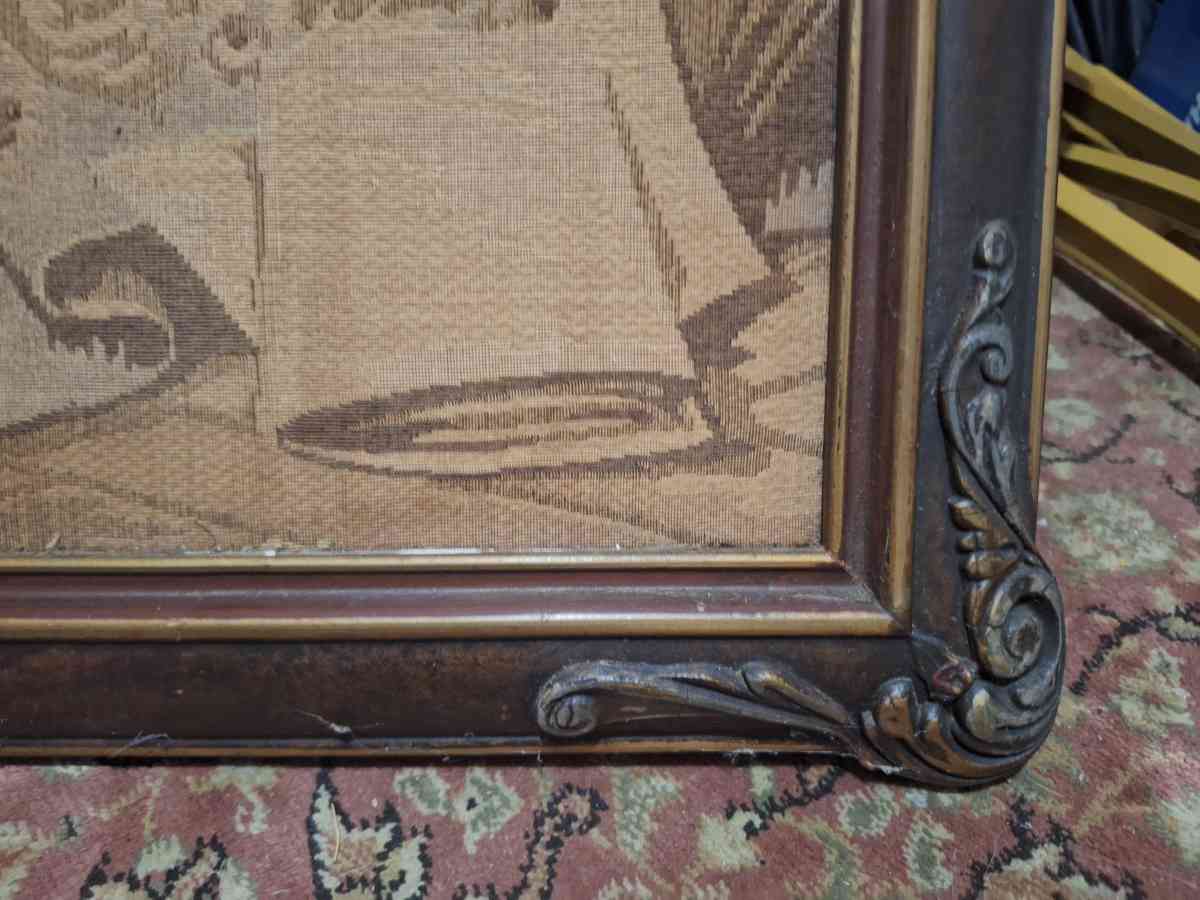 19th Century cloth etching beautiful framed