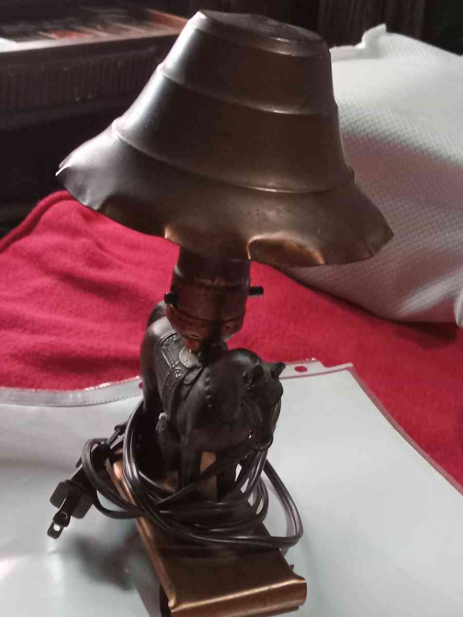 antique copper horse lamp