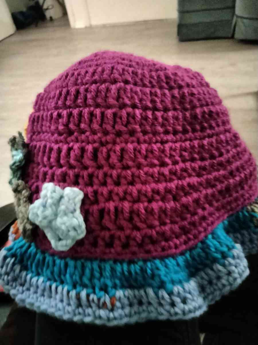 Handmade crochet Star Bucket hat