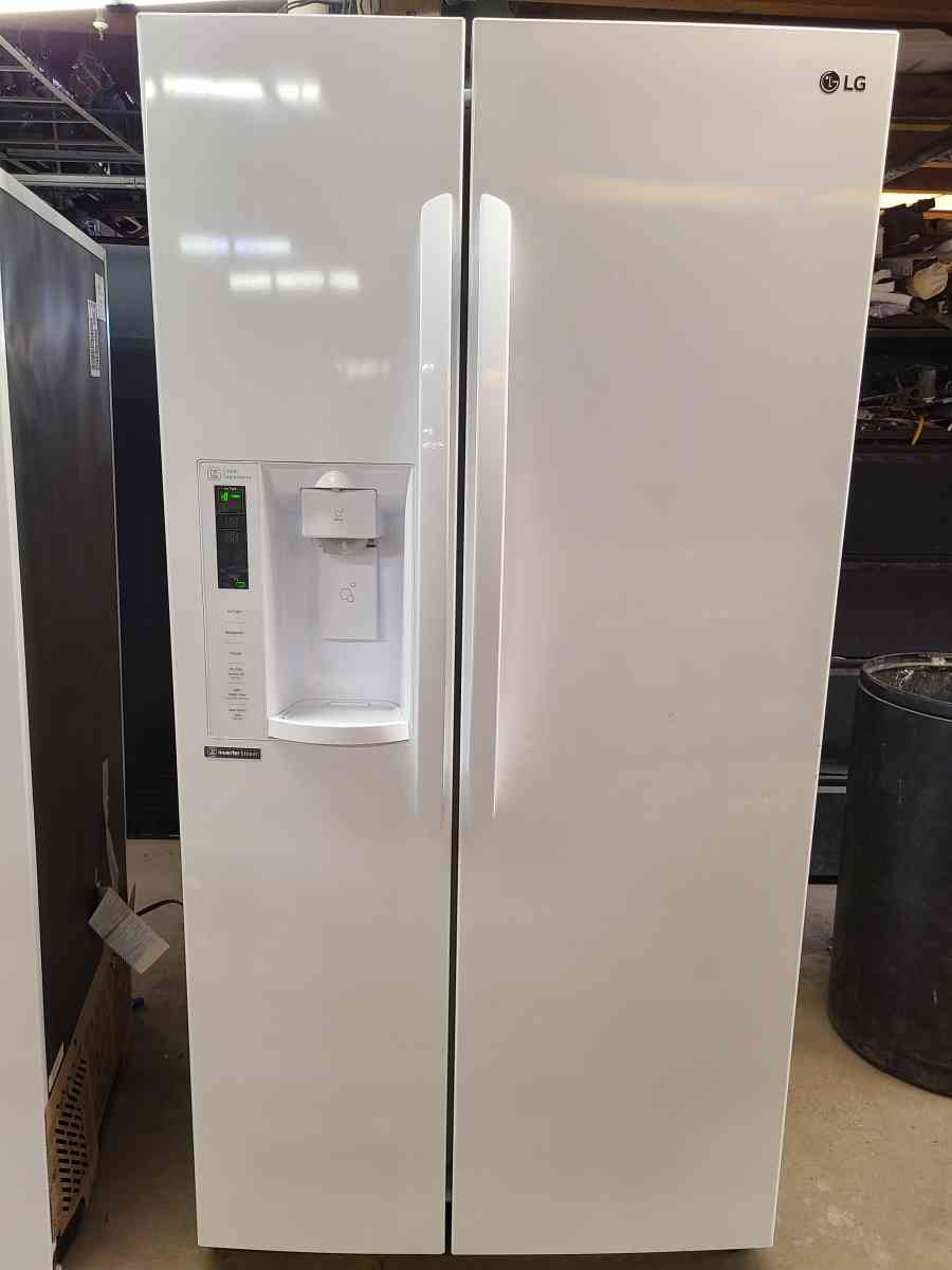 White LG Side by Side Refrigerator