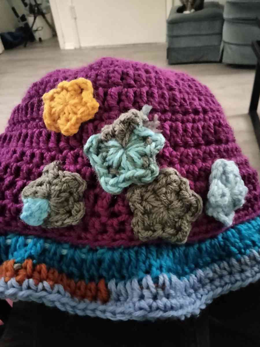 Handmade crochet Star Bucket hat