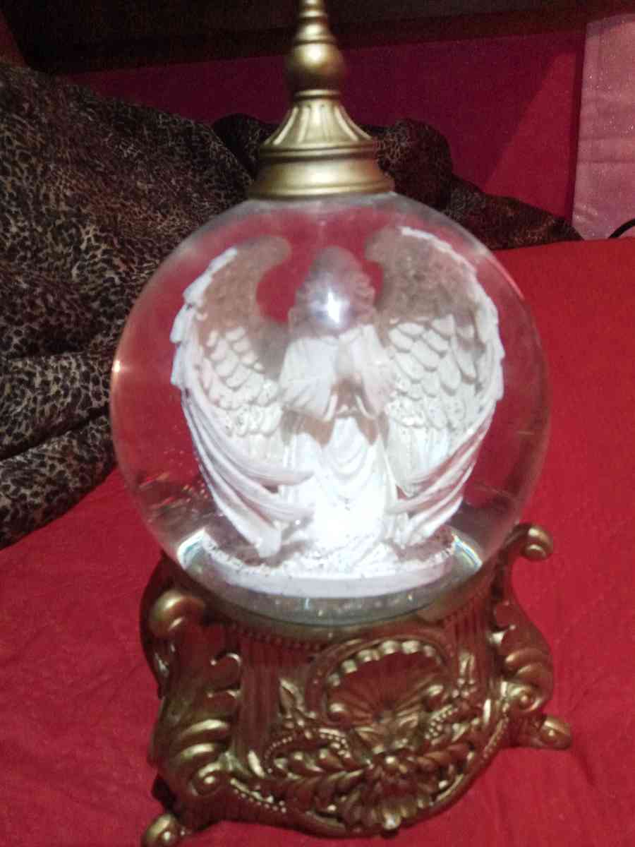 physical LED Angel glitter globe