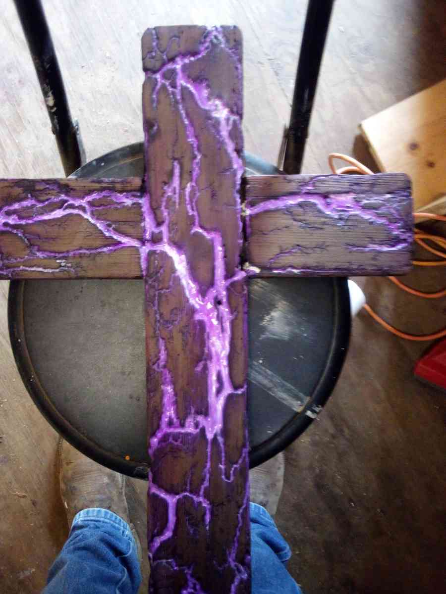 fractal burned hand made tables crosses signs