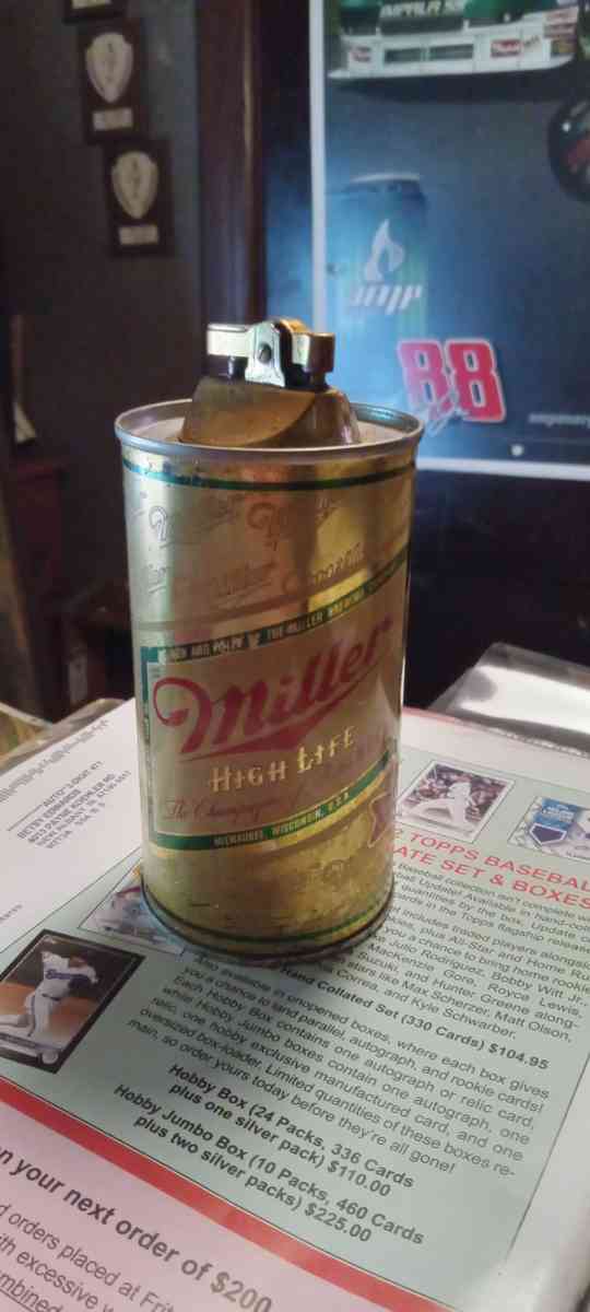 Miller beer can lighter vintage