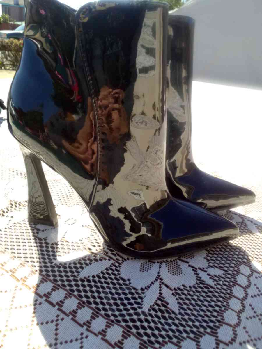black high heel boots