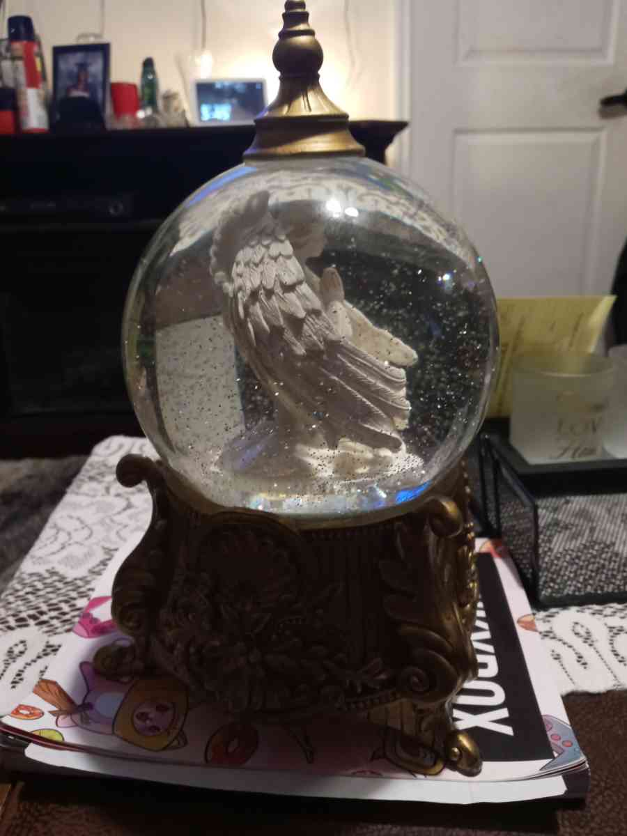 physical LED Angel glitter globe