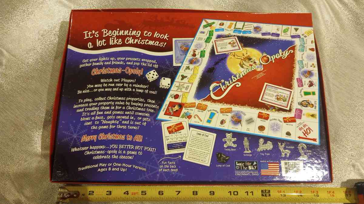 CHRISTMAS OPOLY Collectible Seasonal Board Game