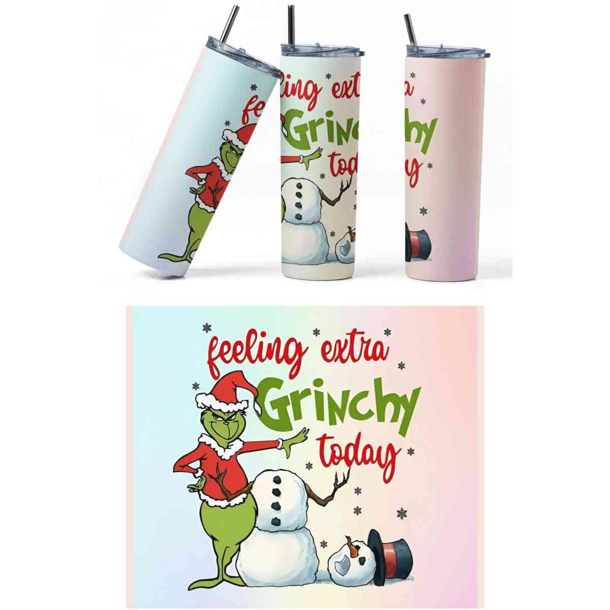 Spread Holiday Cheer Grinch Vibes 20oz Tumbler