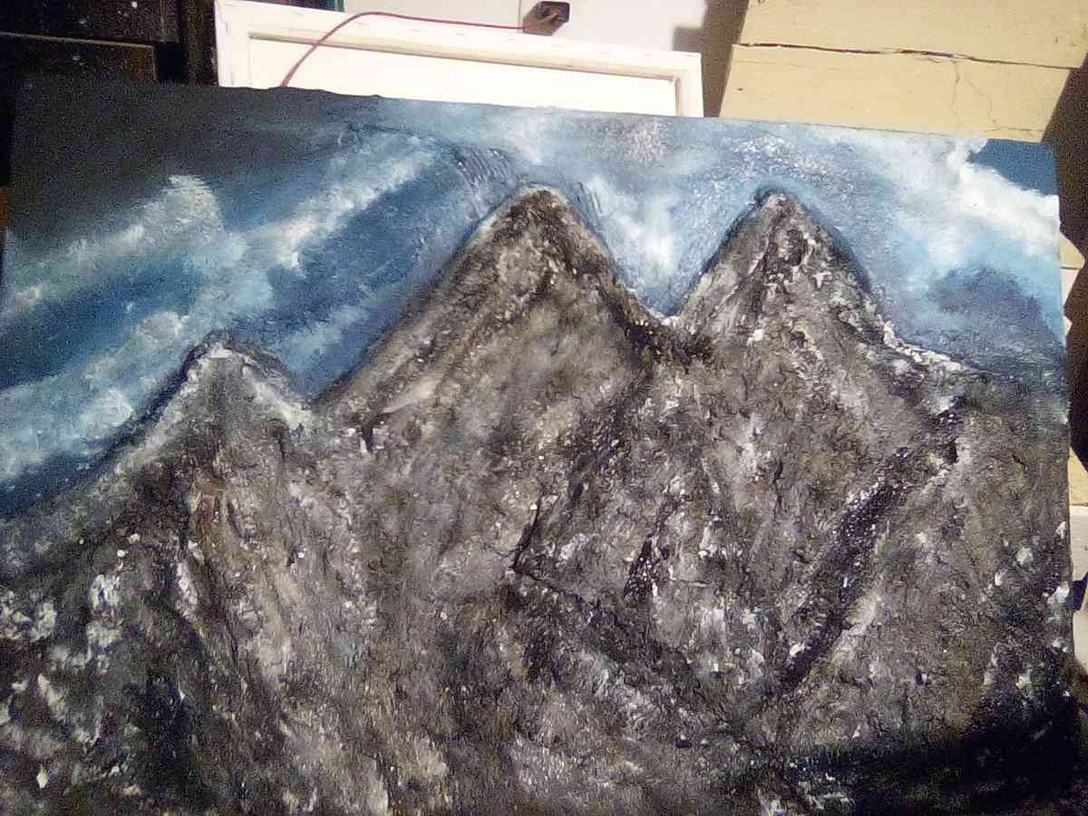 3d land scape mountain view painting