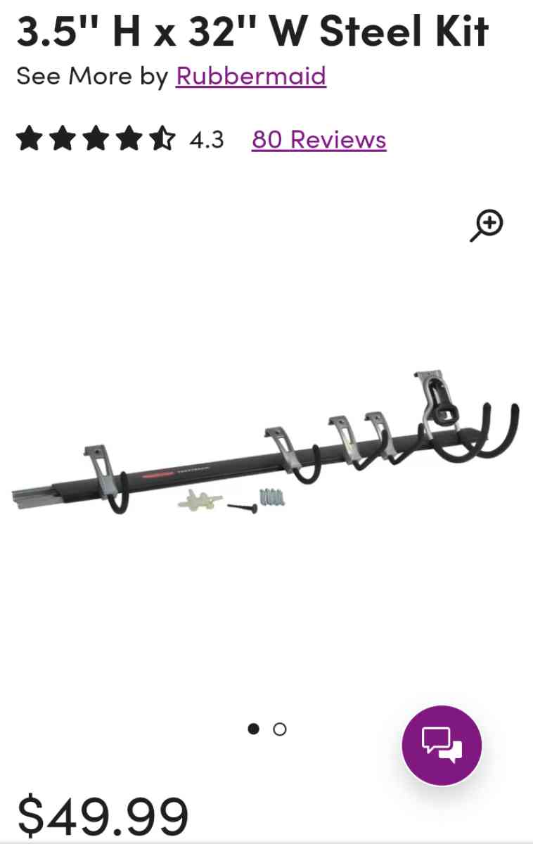 Rubbermaid FastTrack Rail with 5 Hooks