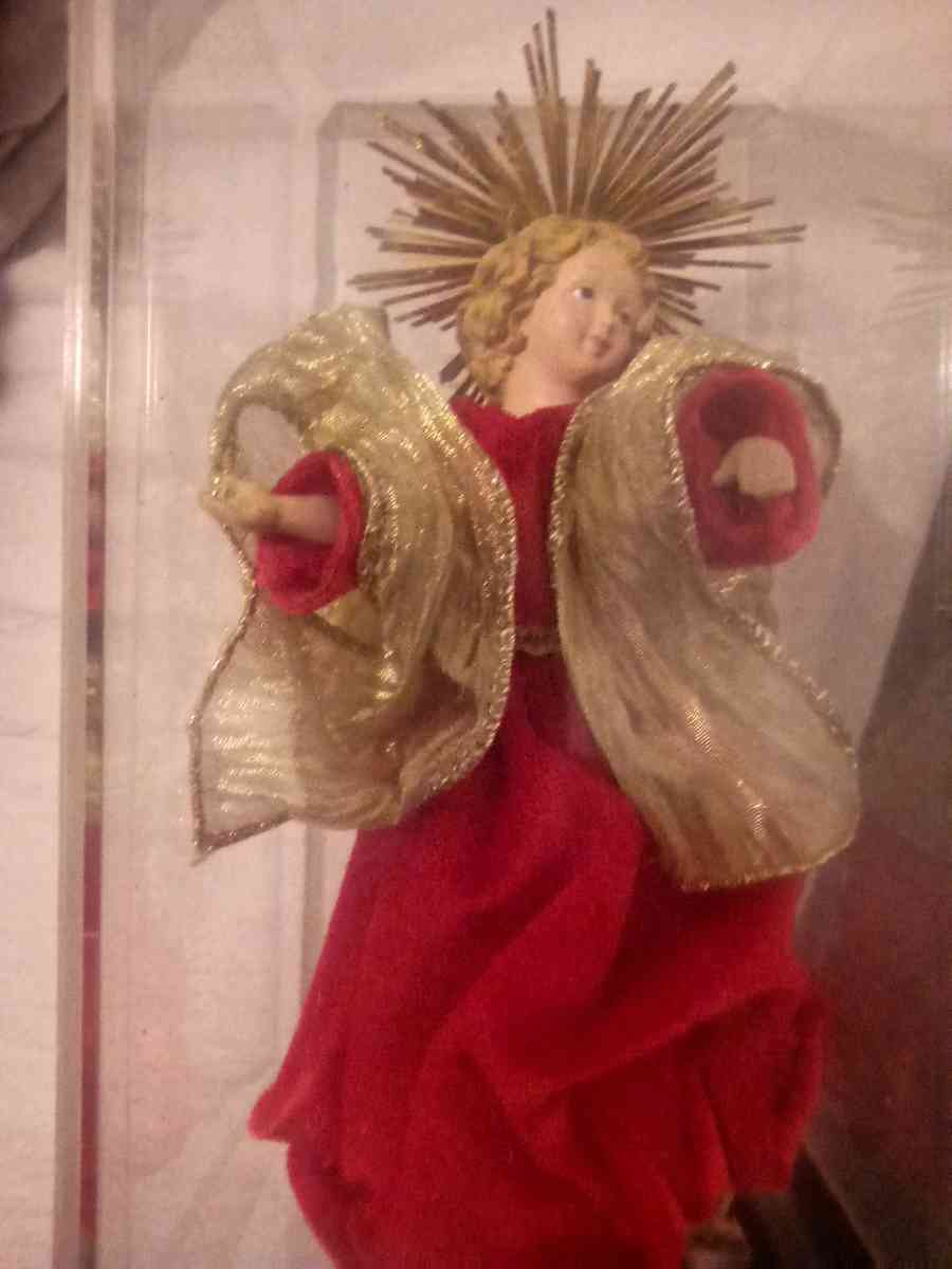 Antique Porcelain Christmas Angel with case