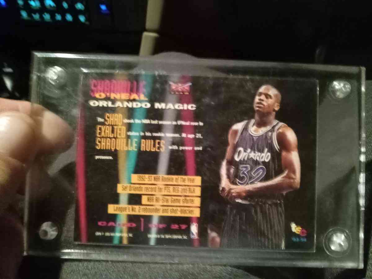 1993 Shaquille ONeal card in mint condition in a hard case