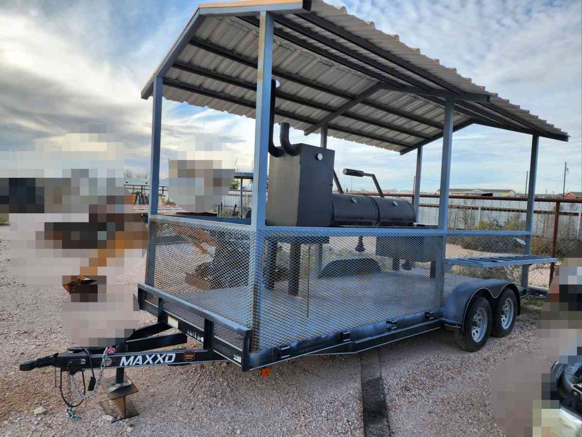BBQ pit with trailer