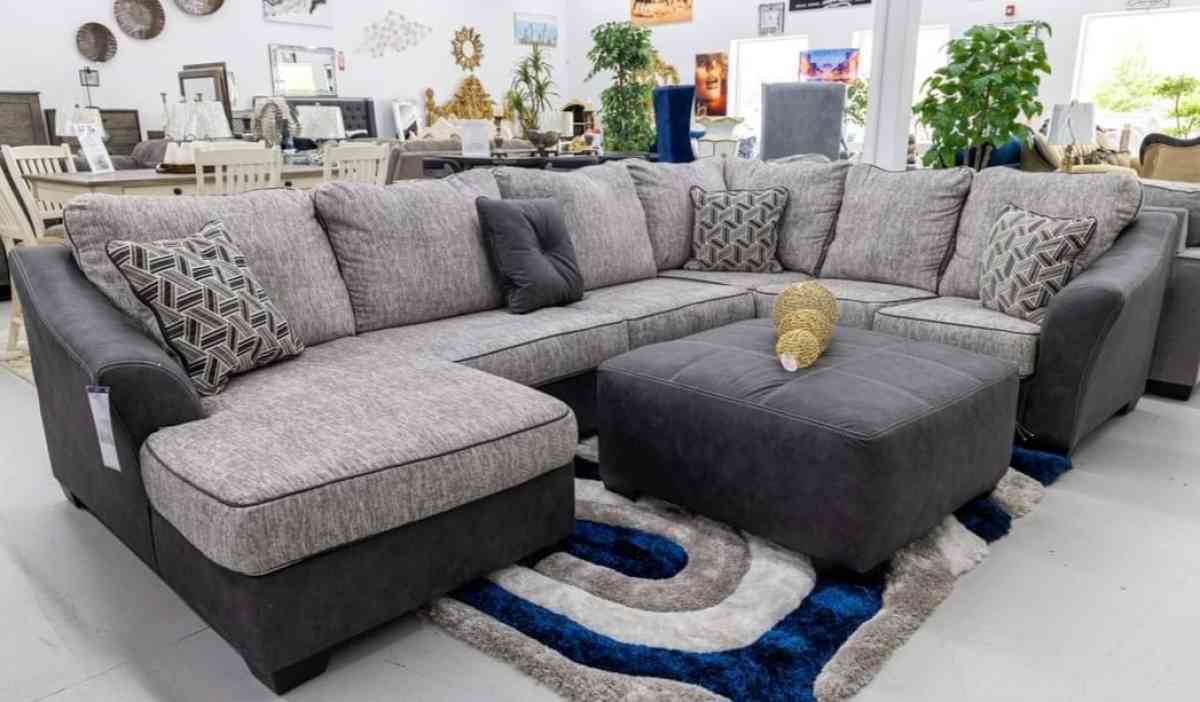 Bilgray pewter laf sectional seccional couch living room
