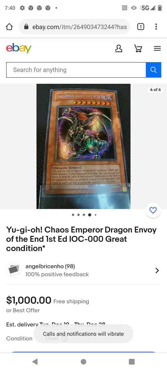 chaos emperor dragon envoy of the end secret rare1st edition