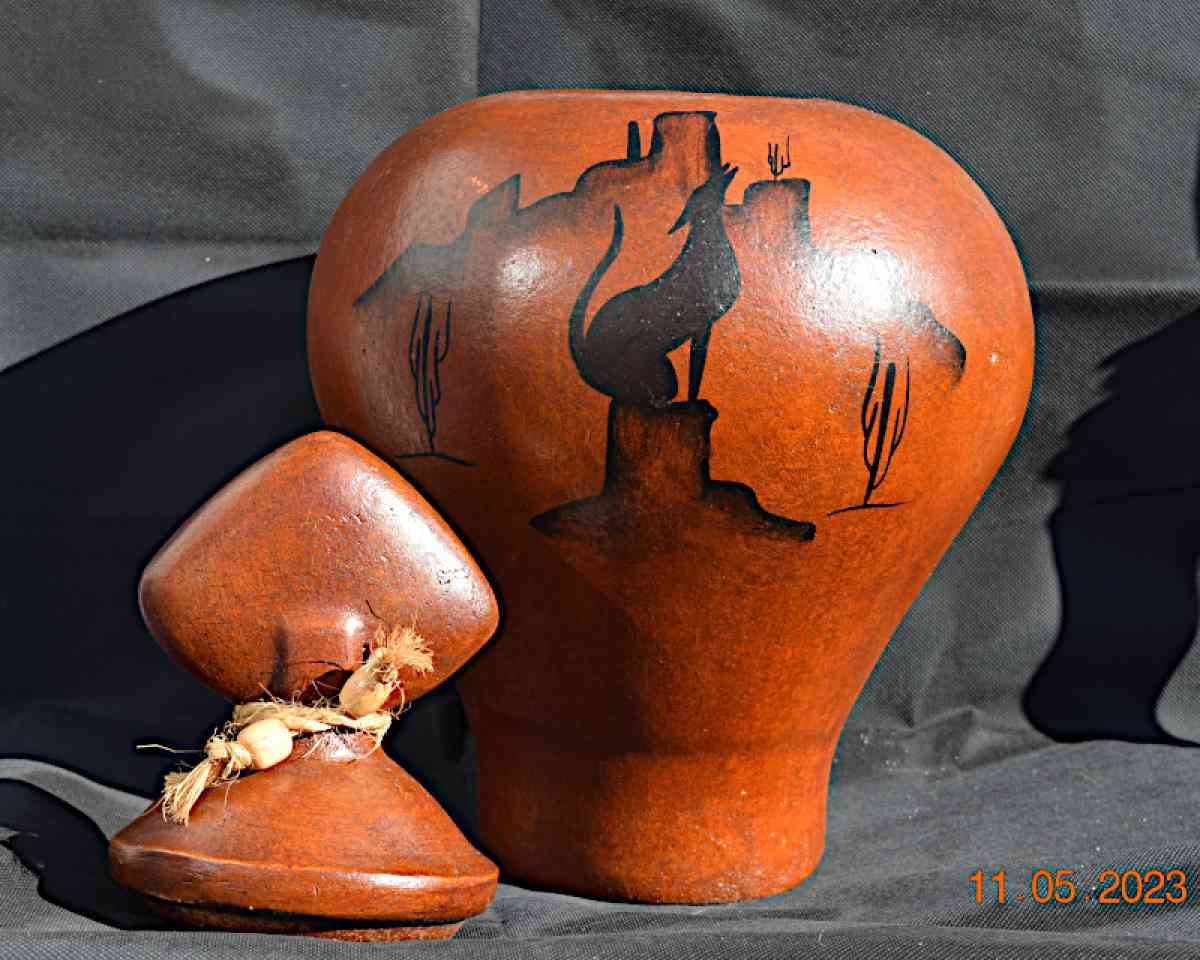 Terracotta Wolf Vase