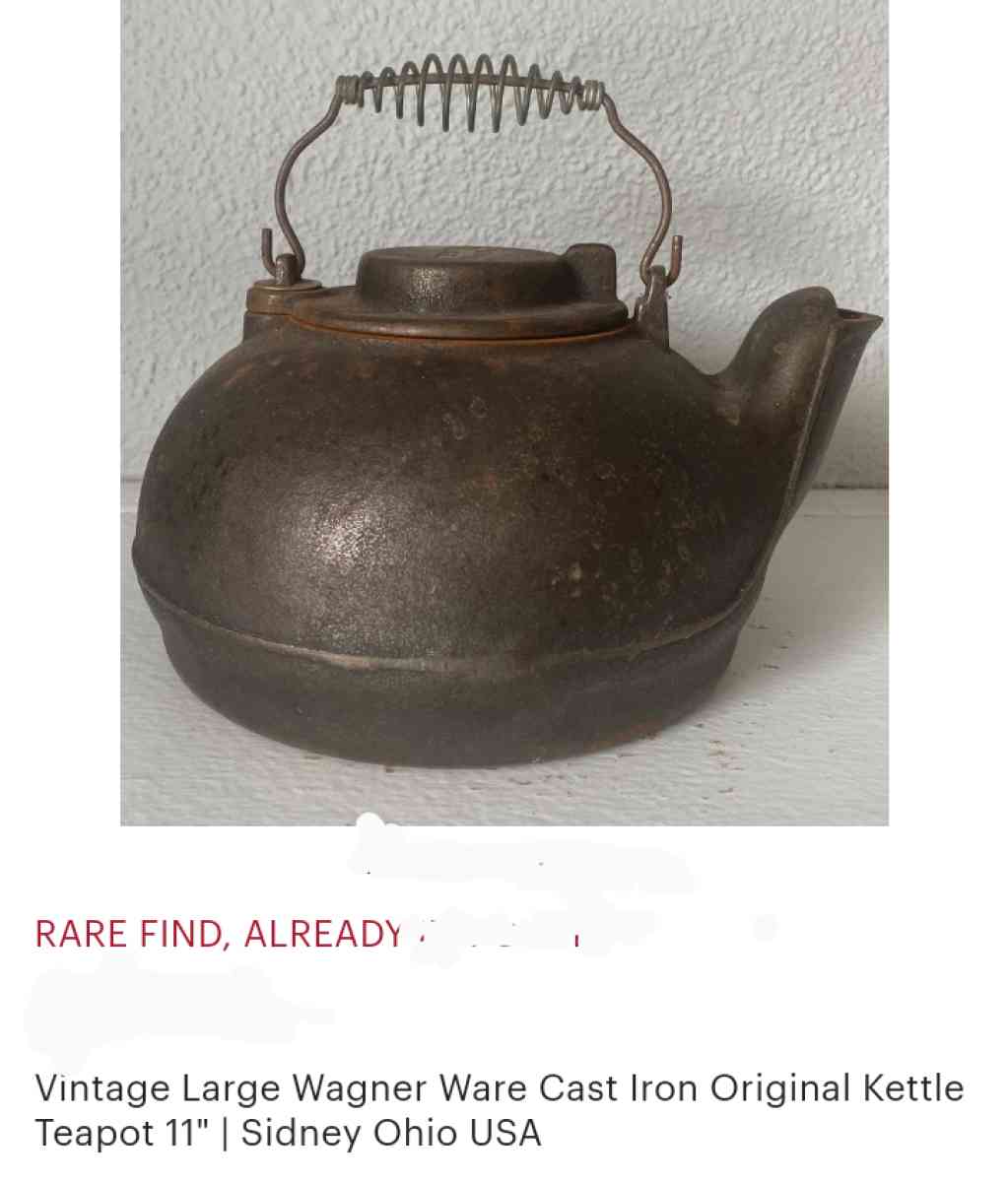 vintage Wagner ware 11 Cast  iron tea kettle