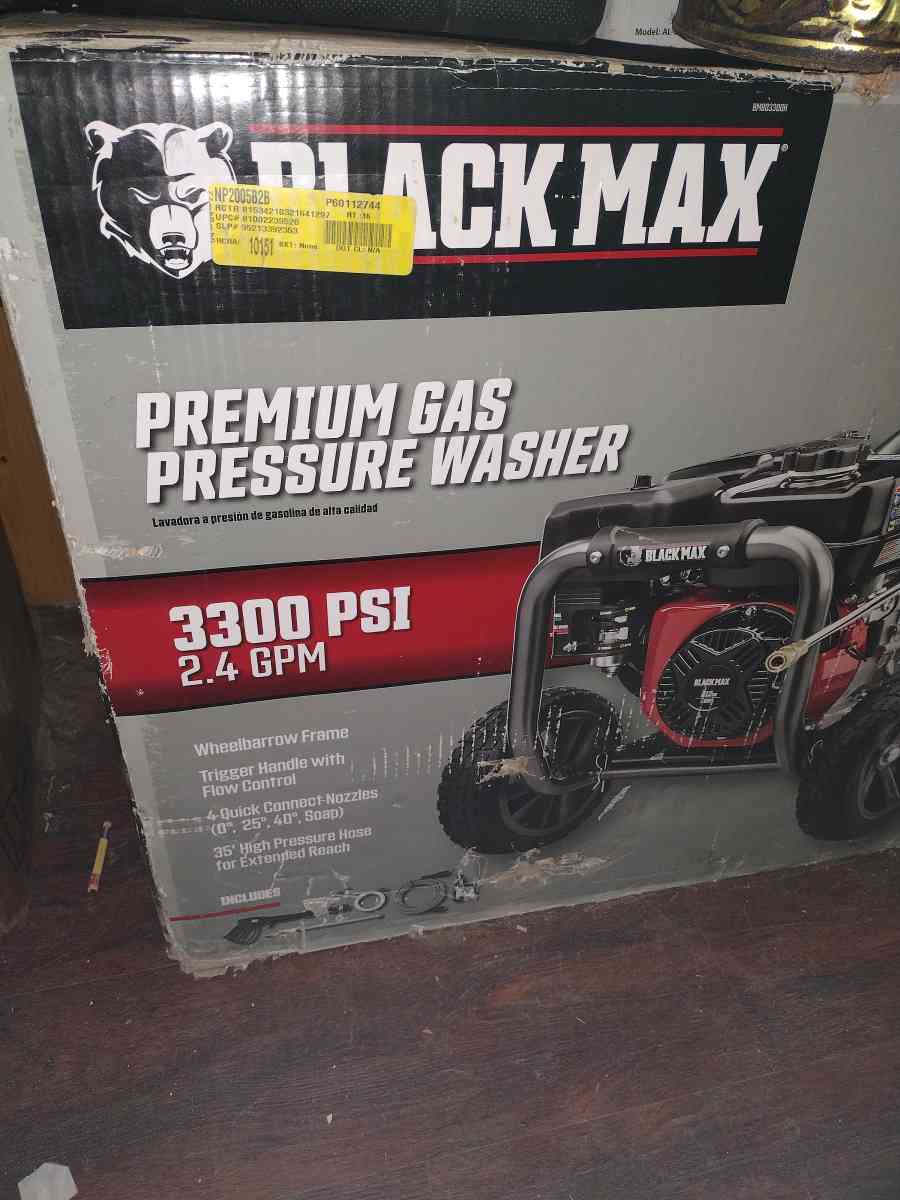 Black Max gas 3300psi pressure washer