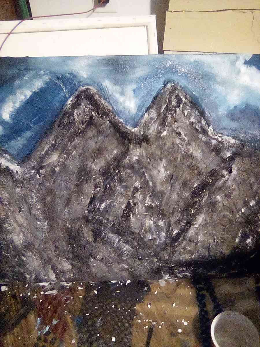3d land scape mountain view painting
