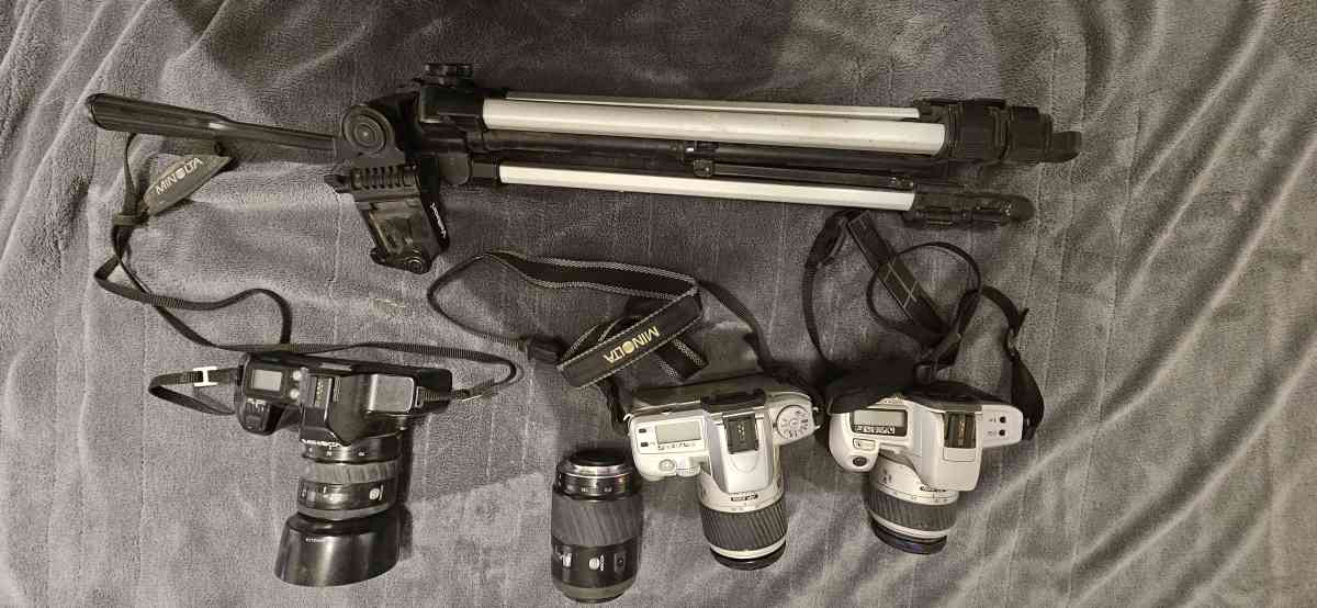 cameras and a tripod