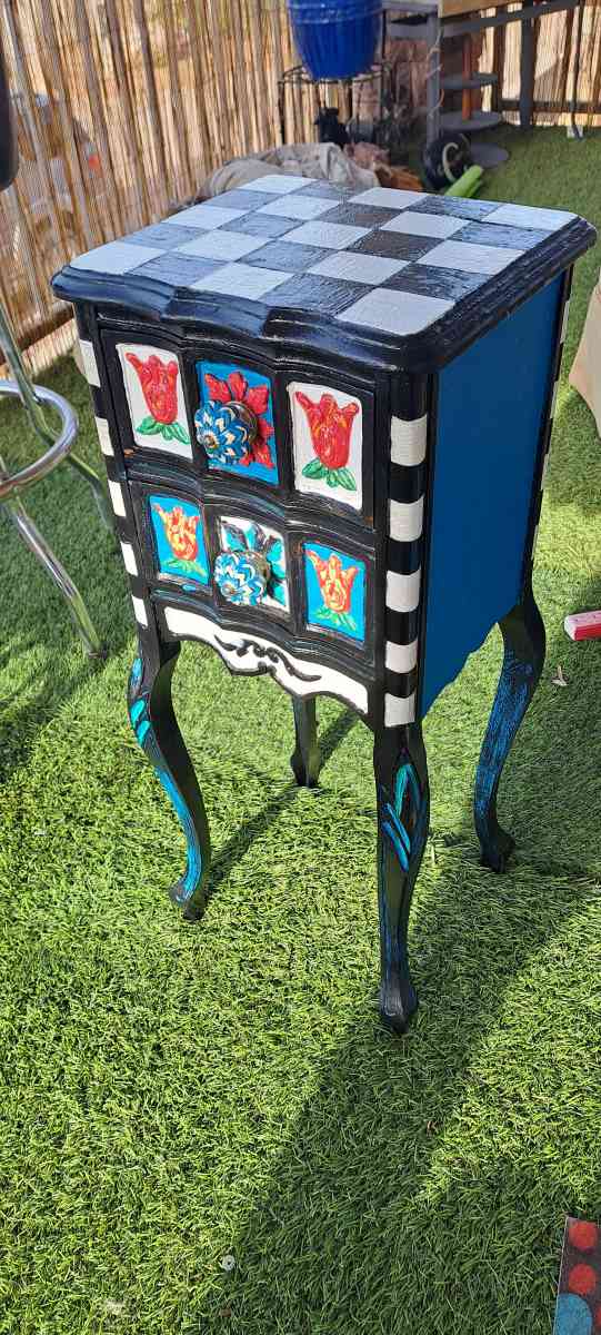 Small handpainted end table