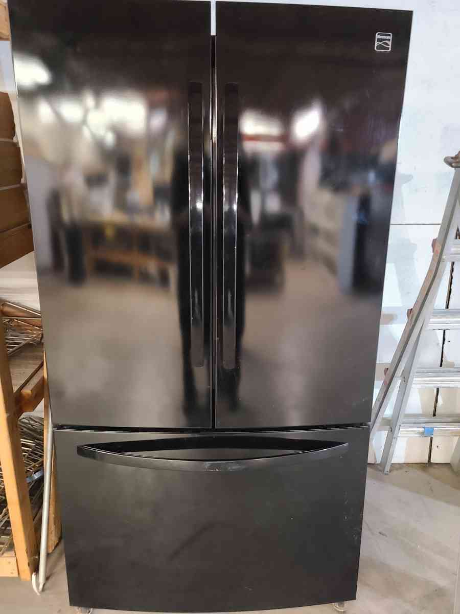 Black 3 door Kenmore Refrigerator