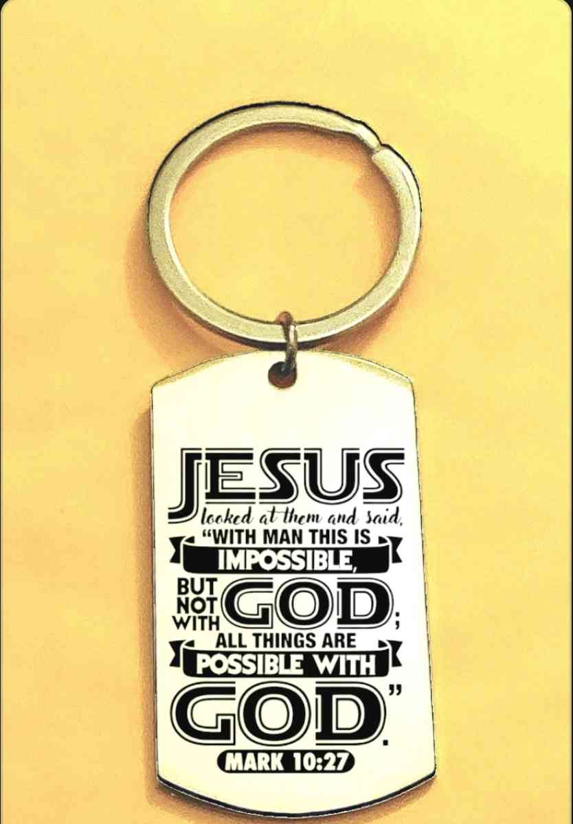 God Jesus Lord Cross Stainless Steel Keychain