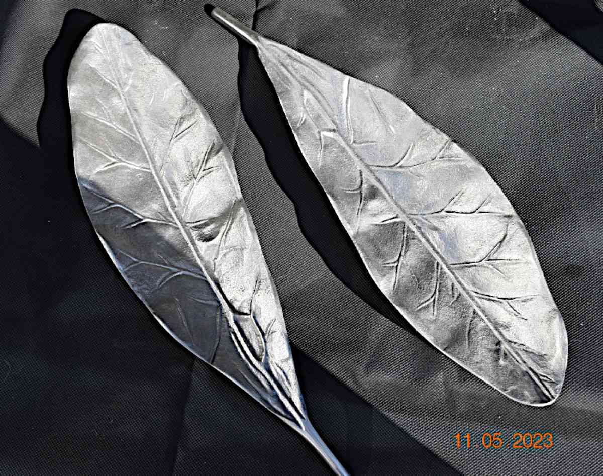 Silver Colored Leaf Trays set of 2