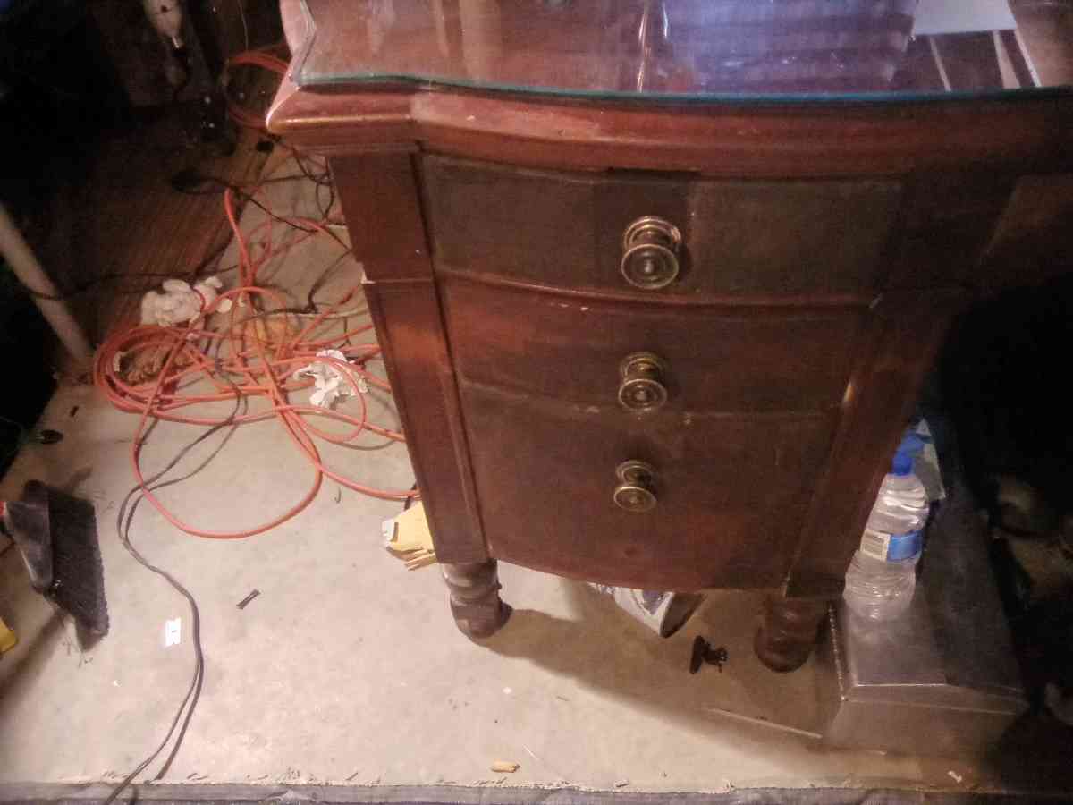 antique late 1800s tongue and groove file cabinet has 4 file