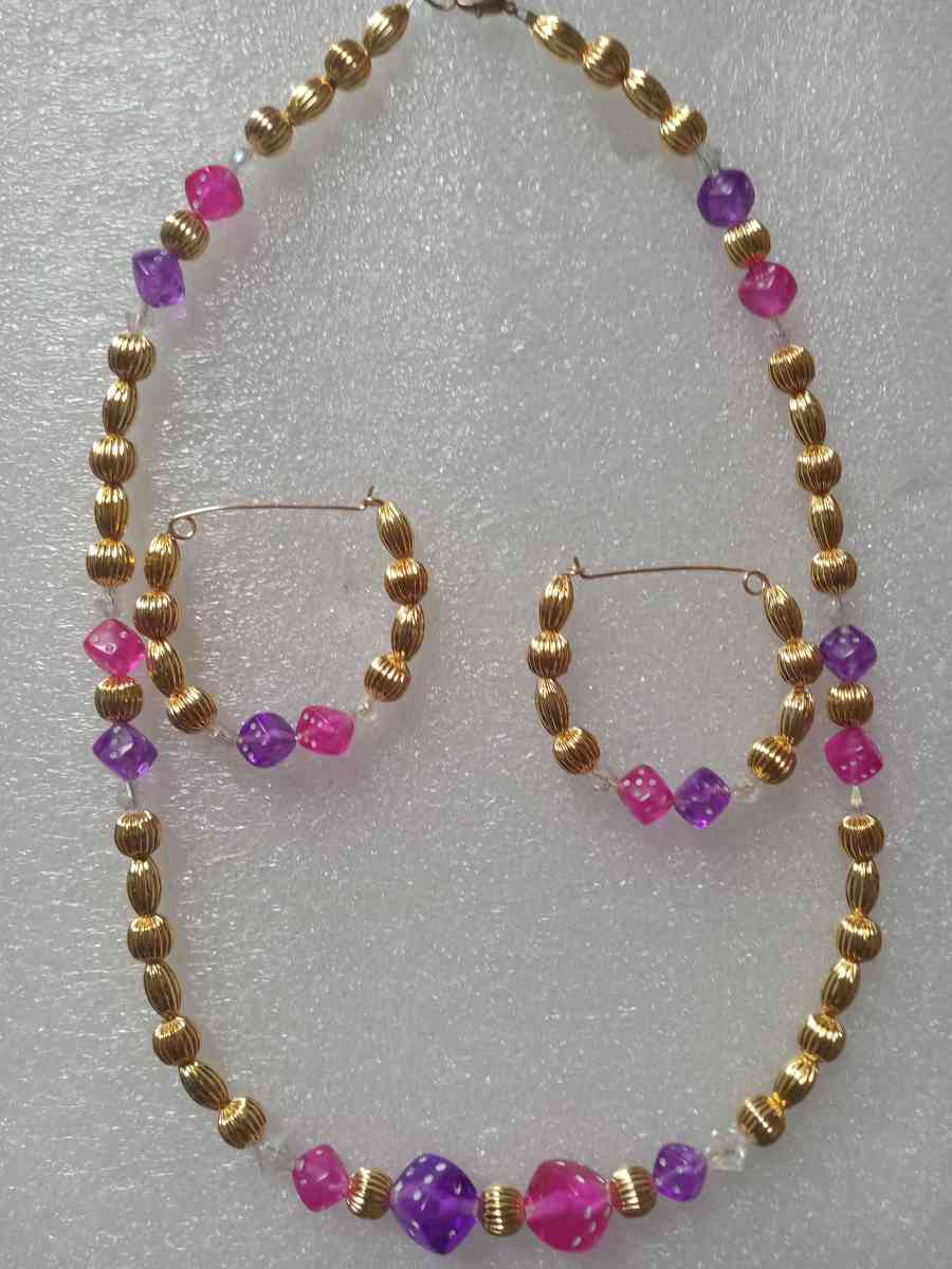 Pink and Purple Jewelry Set